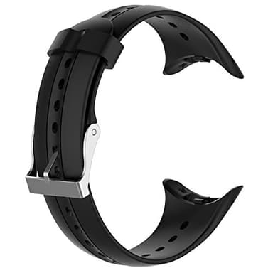 INF Bracelet compatible avec la montre de natation Garmin, bracelet de rechange en silicone souple pour montre de natation Garmin, bracelet de montre en silicone noir, style design contractif