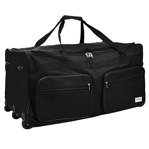 Monzana Sac De Voyage 85L Noir à roulettes Trolley Sac de Sport poignée télescopique 2 Roues verrouillable Transport
