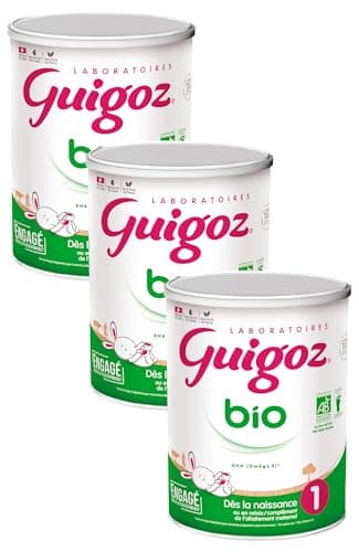 GUIGOZ BIO 1 Dès la naissance - Lait bébé 1er âge en poudre de 0 à 6 mois - Boîte de 800g (Lot de 3)