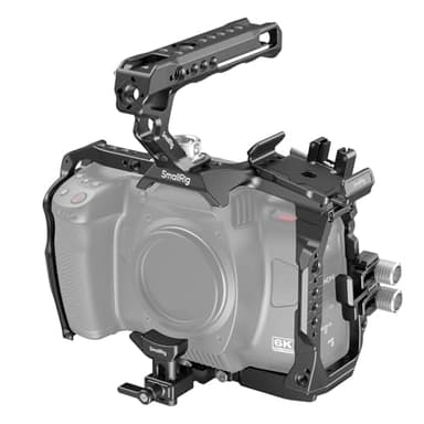 SMALLRIG Basic Kit de Cage pour Blackmagic Design Cinema Camera 6K, Cage Complète pour BMCC 6K, avec Poignée Supérieure, Support SSD, Serre-câble et Support d'Adaptateur de Monture d'Objectif - 4574