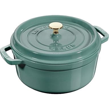 Staub - Cocotte en Fonte Ronde avec Couvercle à Picots 24 cm Eucalyptus - STAUB