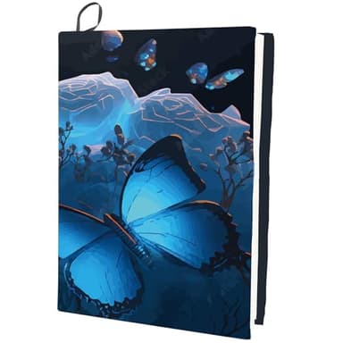 craspire Couverture de Livre Extensible Papillon Rose Lavable Réutilisable Grand Protecteur de Livre en Nylon 9.4x15.7 Pouce Enveloppes Élastiques pour Cahier Convient à la Plupart des Livres