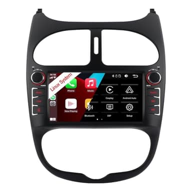 Stéréo de Radio-autocar pour Peugeot 206 206CC Citroen C2 (2002-2010) avec CarPlay Android Auto sans Fil autoradio récepteur avec Miroir Bluetooth FM RDS HiFi EQ + Canbus