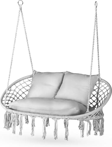 Outtec® Fauteuil Suspendu XXL avec Coussin - jusqu'à 200 kg, 2 Places - Fauteuil à Suspendre