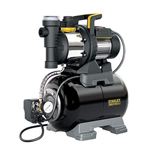 Stanley Pompe Autoamorçante SXGP1300XFBE avec Réservoir pour Eaux Claires (1.300 W,Débit max. 4.200 l/h,Hauteur d'élévation max. 50 m)