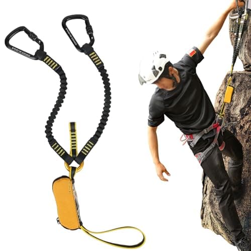 EUNEWR Kit d'escalade, via ferrata, sangle d'escalade pour homme, équipement d'escalade (28 kN)