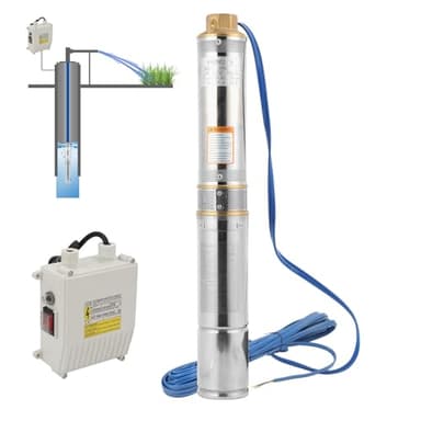 Ansobea Pompe de puits profond 1100 W, 4000 l/h, pompe de puits 939 mm, pompe à eau en acier inoxydable pression 8,1 bar, hauteur de refoulement max. 81 m, max. 35 °C