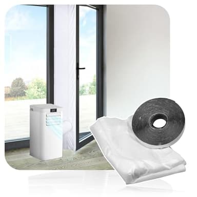 SPARES2GO Kit de joint de porte universel pour climatisation portable, tuyau d'aération de patio français 4 m