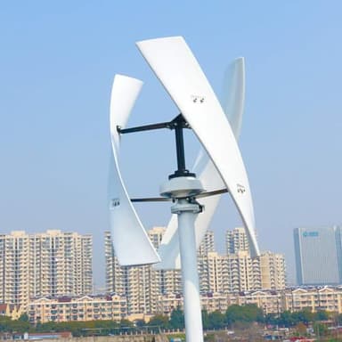 DRYIC Turbine éolienne magnétique Verticale silencieuse 5000w, 3 pales pour Maison, Kit Complet d'éolienne Verticale 12v 24v à autoconsommation (24V)