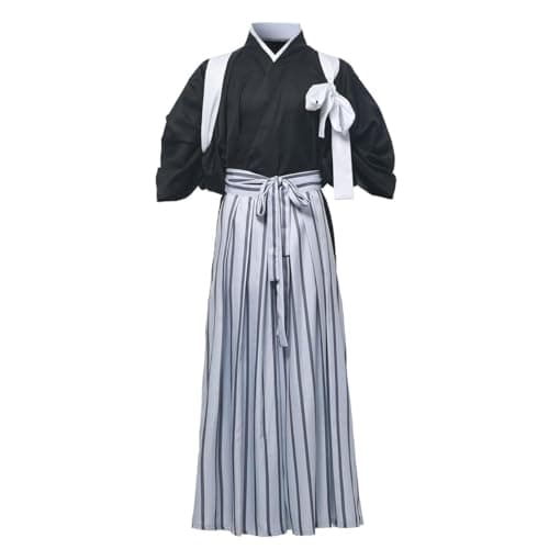COSDREAMER Kimono japonais Yukata pour homme, Noir, L