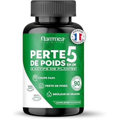 Brûle graisse naturel puissant BIO-Perte de poids rapide-Coupe faim-Fat burner-Brûleur homme & femme-Draineur-Guarana-Thé vert-Noix de cola-90 gélules