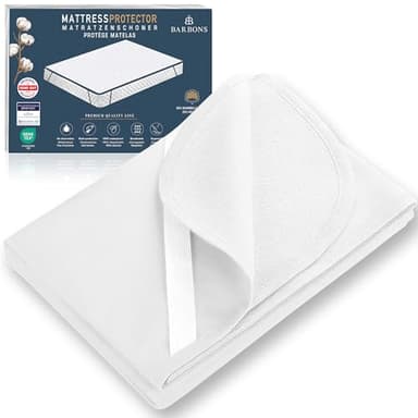 Barbons Protege Matelas 140x190 cm Imperméable Certifié Oeko-Tex Alese pour Adulte et Bebe - Alese 140x190 en Coton Respirant avec 4 Coins Elastiques (140x190 cm) Blanc