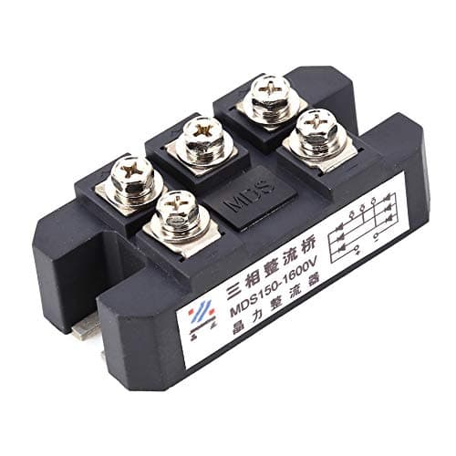 YUMILI Redresseur de Pont à Diode triphasé, 150A, MDS150A 1600V Redresseur de Pont à Diode triphasé Durable pour entrée d'alimentation électrique de l'onduleur PWM, Chargement de la Batterie