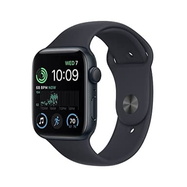 Apple Watch SE (2. Generation) (GPS, 44mm) Smartwatch - Aluminiumgehäuse Mitternacht, Sportarmband Mitternacht - Regular (Reconditionné)