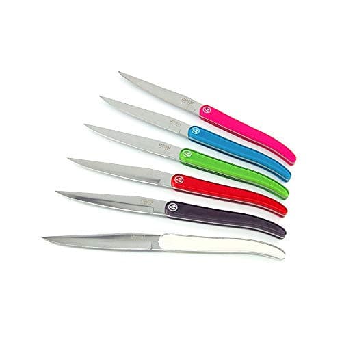 Laguiole Évolution Sens - Couteau à Steak en acier inoxydable - Couteau de table et cuisine manche ABS design - Entretien lave-vaisselle - Couleur assortie