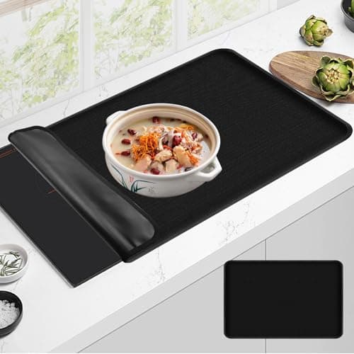 OMJMYY 52x80cm Protection Plaque Induction, Protège Plaque Induction Silicone Résiste à 300°C, Protection Plaque de Cuisson Cooktop Anti Rayures Non Slip pour Cuisinière à Induction
