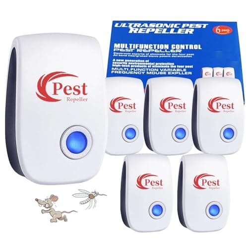 Répulsif Ultrason Anti-Rongeurs Insectes, 6 pcs Ultrason Anti Moustique Ultrason Souris et Rats, Intérieur Répulsif Électronique Insectes pour Souris, Rats Fourmis Araignées Moustiques