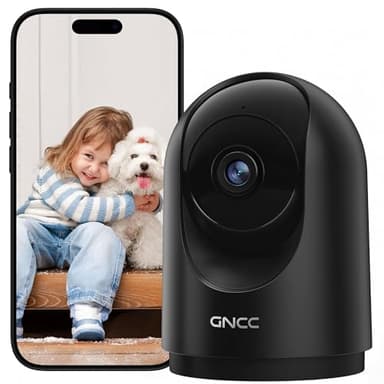 GNCC 2K(3MP) Caméra Surveillance WiFi Intérieure Caméra 360° Connectée Smartphone avec Détection Humaine AI Suivi Intelligent Sirène Audio Bidirectionnel Compatible Alexa pour Bébé/Animaux