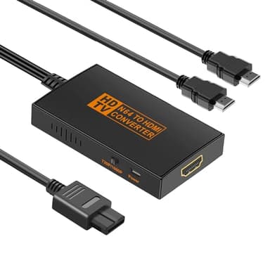 AIFHDAUF Convertisseur N64 vers HDMI avec câble HDMI, adaptateur N64 vers HDMI compatible avec Nintendo 64/Game Cube/SNES