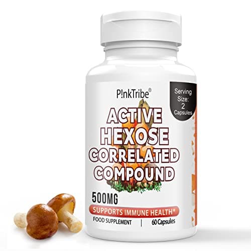 Active Hexose Correlated Compound 500mg - Soutient la Santé Immunitaire, la Fonction Hépatique et l'activité des Cellules T et des Cellules Tueuses Naturelles - 60 Capsules Végétariennes (Pack of 1)
