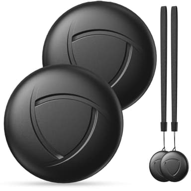 Traceur Bluetooth Noir - 2 Pack Air Tracker Tag Compatible avec Apple Localiser (Uniquement iOS), Trouve Téléphone et Clés, GPS Localisateur pour Sac à Dos, Animaux, Voiture, Portefeuille, Enfants