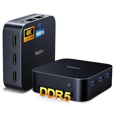Huidun H20 Mini PC Intel Alder Lake-N95 (jusqu'à 3,4 GHz),16Go LPDDR5 512Go SSD Mini Ordinateur De Bureau Windows 11 Pro,Triple HDMI 4k,3X USB 3.0,WiFi 6,BT 5.2,Ethernet Gigabit Double pour Maison