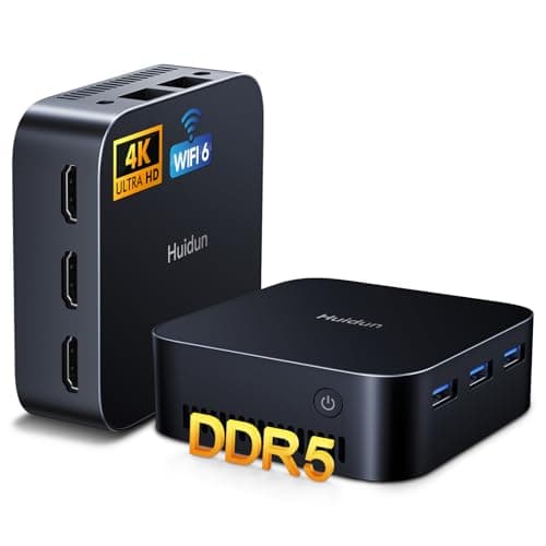 Huidun H20 Mini PC Intel Alder Lake-N97 (jusqu'à 3,6 GHz),16Go LPDDR5 512Go SSD Mini Ordinateur De Bureau Windows 11 Pro,Triple HDMI 4k,3XUSB 3.0,WiFi 6,BT 5.2,Ethernet Gigabit Double pour Bureau.