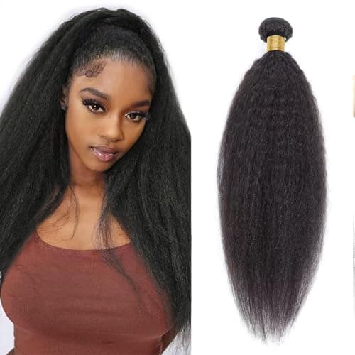 Tissage Naturel Cheveux Humain Yaki Straight 16 Pouces Human Hair Bundles Kinky Straight Meche Tissage Bresilien En Lot Cheveux Humain Pour Style Quotidien Et Professionnel