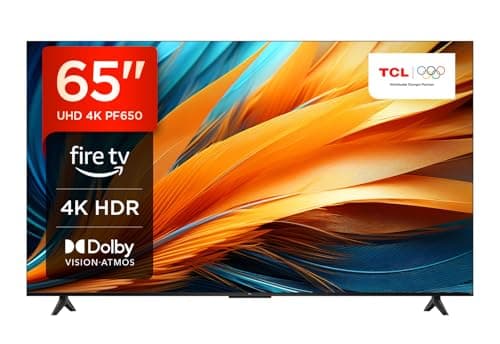 TCL 65PF650 65 Pouces 4K Ultra HD, HDR TV, Smart LED Fire TV (Dolby Vision, Dolby Atmos, DTS, HDR 10, Alexa intégré, Airplay2, Miracast)