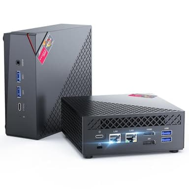 NiPoGi AM06 Pro Mini PC, АMD Ryzen 7 5825U(8C/16T, 4,50 GHz), 16Go DDR4 512Go M.2 SSD Mini Ordinateur de Bureau, AMD Radeon Graphics 2000 MHz, WiFi 6/Double LAN/VESA Supporté/4K Triple écran Tour PC