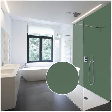 WALLando Panneau mural de douche (Amazone vert/250x100 cm) – Panneau en PVC facile à installer & résistant à l'humidité – Revêtement mural premium – Fabriqué en Allemagne