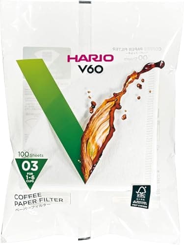 Hario VCF-01–100M Lot de 100 filtres à café en Papier, Blanc, Size 03-100pcs