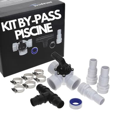 Amapool Kit Bypass piscine 12 pièces I Kit pour chauffage de piscine et système de filtration à sable I Vanne 3 voies piscine I Kit de raccordement piscine I Kit de dérivation piscine