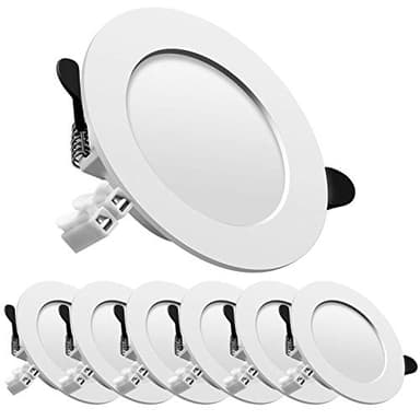 Tofisr Spot led encastrable, extra plat, encastré lampe plafonnier plat rond,7W 700lumen equivalent 70W incandescence, 230V, blanc neutre, pour salle de salon, cuisine, Lot de 6