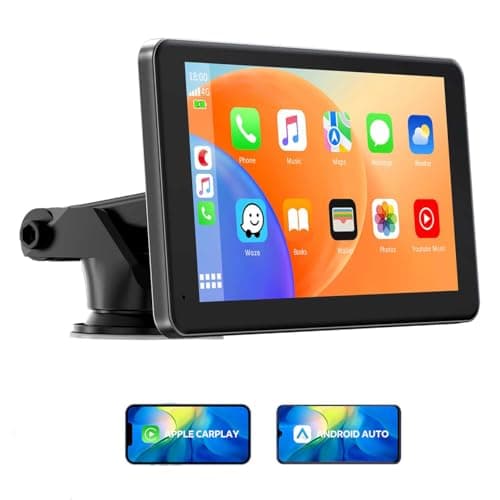 EYETOO sans Fil CarPlay L'écran pour Apple Carplay &Android Auto,Écran Tactile IPS de 7 Pouces Voiture Stéréo,Autoradio Portable,avec Siri/Google Voice GPS Navigation/Super Link/Mirror Link/Bluetooth