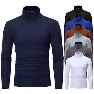 Maillot de Corps Homme Hauts Thermique Col Montant T-Shirt Chaud sous-Pull Thermique T-Shirt Thermique à Manches Longues sous-Vêtement Petite