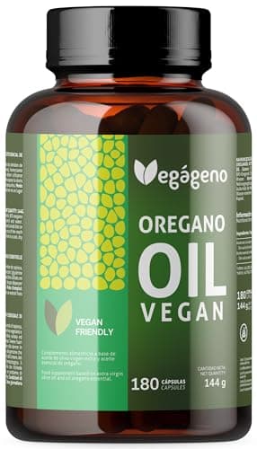 VEGAGENO - Huile Essentielle Origan | 180 Gélules Végétales, Complément Alimentaire à L'huile D'olive Extra Vierge et à L'huile Essentielle D'origan avec Oméga 9 et Carvacrol | Oregano Oil