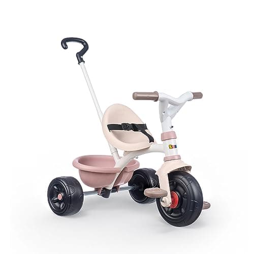 Smoby - Tricycle Be Fun Rose - Vélo Enfant Dès 15 Mois - Canne Parentale Réglable et Amovible - 740335