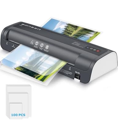 BONSEN Plastifieuse A3 avec Technologie Anti-Blocage, 100 Pochettes Incluses, Température NTC Précise, Plastification Rapide pour Maison, École, Bureau – Idéale pour Enseignants, Bureaux et DIY, L3402