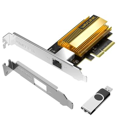 WAVLINK 10G Base-T PCIe Carte réseau, 10000/5000/2500Mbps PCI Express Ethernet Adapter avec contrôleur AQC113, 10G NIC pour Windows 11/10 & Linux avec Support Low Profile