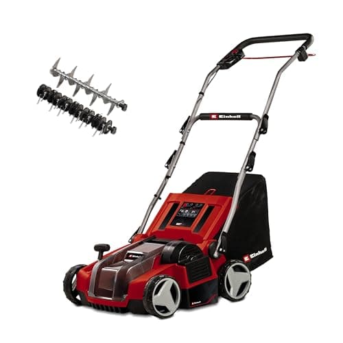 Einhell Scarificateur-aérateur sans fil GE-SA 36/35 Li-Solo Power X-Change (36 V, moteur sans charbon, rouleau de scarification 35 cm) Livré sans batterie ni chargeur