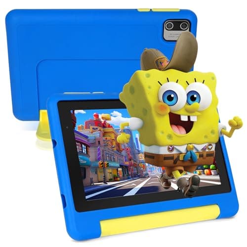 Freeski Tablette Enfants 7 Pouces, Tablette pour Enfants Android 13 Quad Core, 8Go+64G0+128Go, Contrôle Parental, 2500mAh, Wi-FI, Bluetooth, Type-C, Tablette avec Kid-Proof Étui (Bleu)