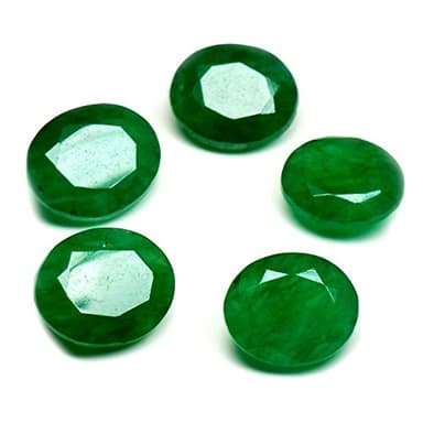 Véritable émeraude indienne, lot de pierres précieuses en vrac, total 15 carats, 5 pièces de forme ovale, pierre de naissance curative en gros