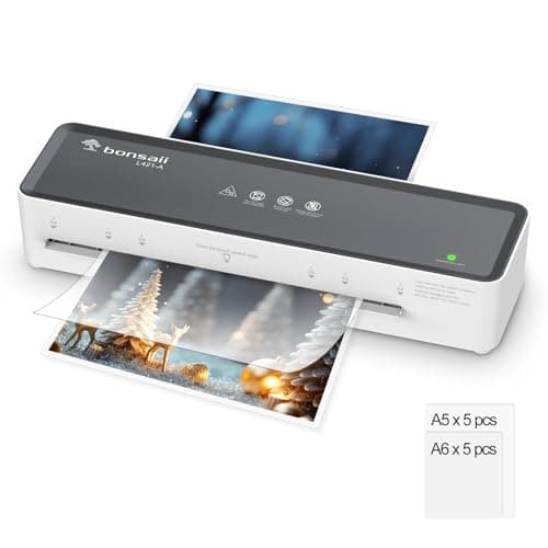 Bonsaii Plastifieuse A4, Fonction ABS, Convient pour les documents A4, Bureau et Maison, 80-100 microns, Comprend 10 Pochettes de Laminage A5/A6, L421-A
