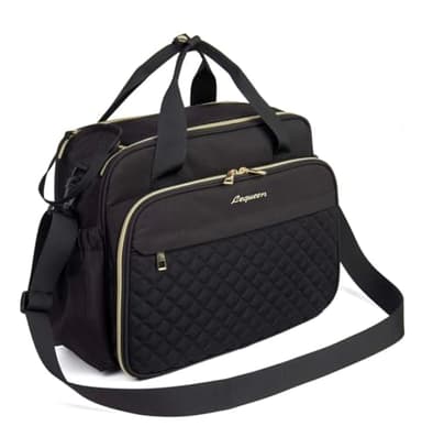 LEQUEEN Sac à langer pour bébé, sac à langer à bandoulière, sac à langer pour mamans et papas, Noir , Medium