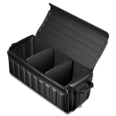 Spigen Tesla Model Y (~2025 Juniper) et 3/S/X Organisateur de Coffre Universel, Sac de Coffre Voiture [Pliable avec Velcro Intégré] Boîte de Rangement Coffre pour Tesla,Peugeot,Volkswagen,etc- Noir