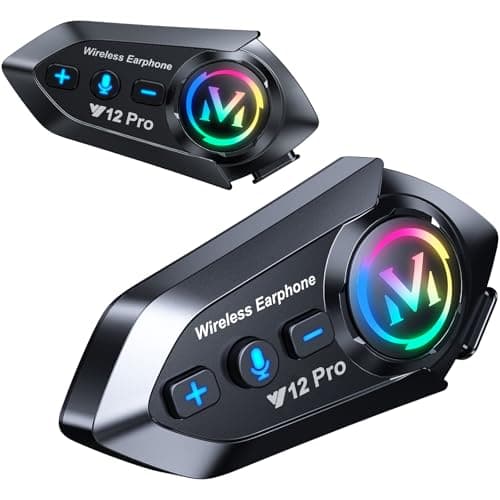 2 x Intercom Moto Kit Bluetooth 5.4 Casque Moto Double-Puce Audio-Multitâche Motocyclette Communication Systèmes,500M Système de Communication Entre 2 Motards IP56 Étanche Compatible Tous Les Casques