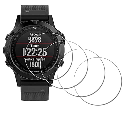 iDaPro protection ecran pour Garmin Fenix 5 47 mm Verre Trempé 【Pas pour Fenix 5 Plus】 films protecteurs montre Installation facile anti-rayures et sans bulles- Lot de 4