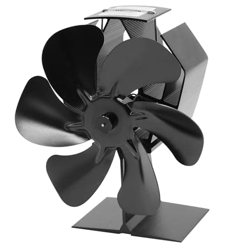 YAZIONG Ventilateur Poele à Bois 6 Pales avec Thermomètre, Ventilateur de Cheminée Alimenté Par la Chaleur pour Poêle à Bois/Cheminée/Gaz/Bûche (HL-500Q5)