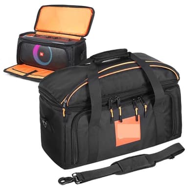 Generic Étui de transport de voyage compatible avec les haut-parleurs JBL PartyBox On-The-Go - Poches de rangement supplémentaires pour microphones, câbles, téléphone et accessoires